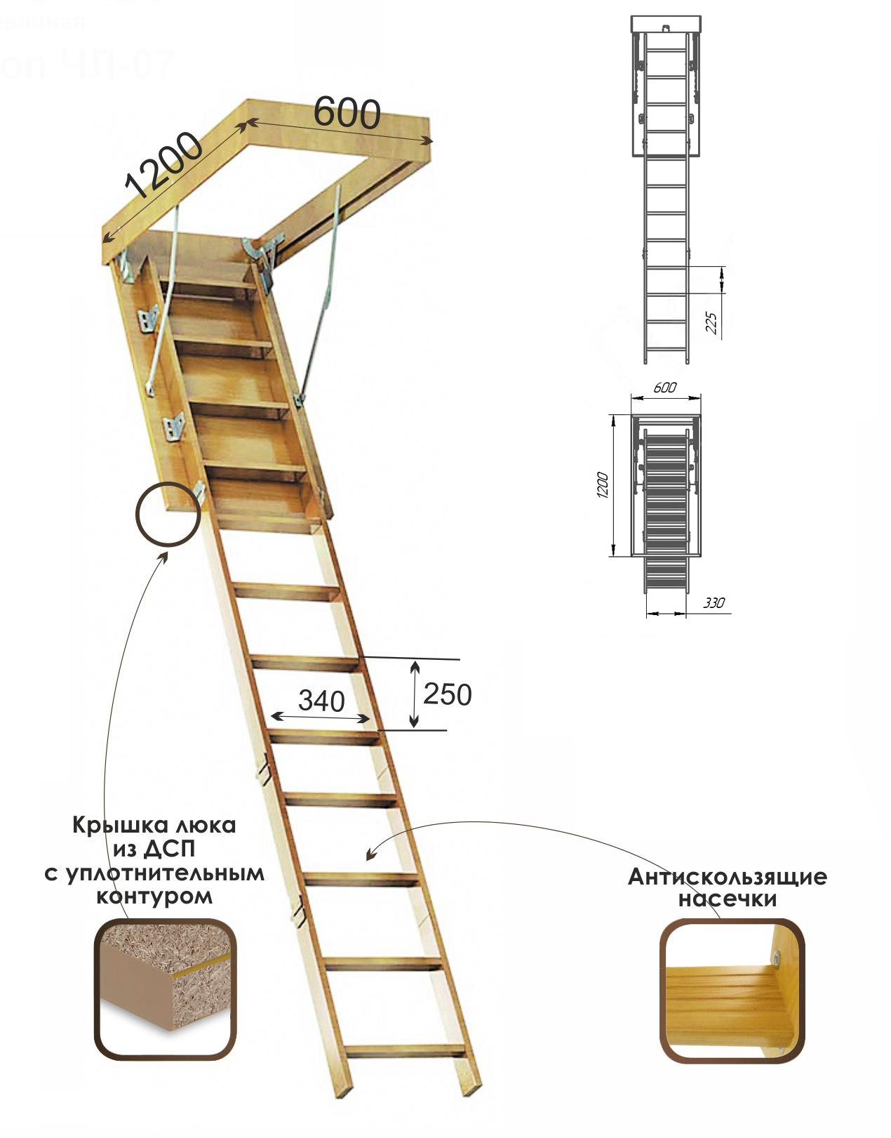 Минимальная ширина лестницы на чердак